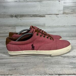 Polo by‎ Ralph Lauren Mens Vaughn Canvas Sneakers Shoes Pink Size 11.5D